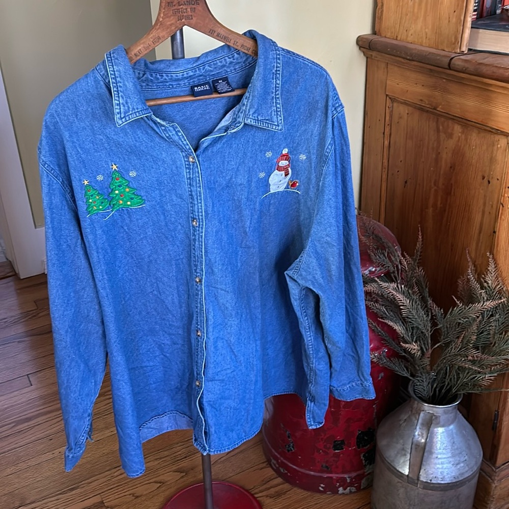 Vintage Basic Editions 3x Denim Winter Button Dow… - image 1